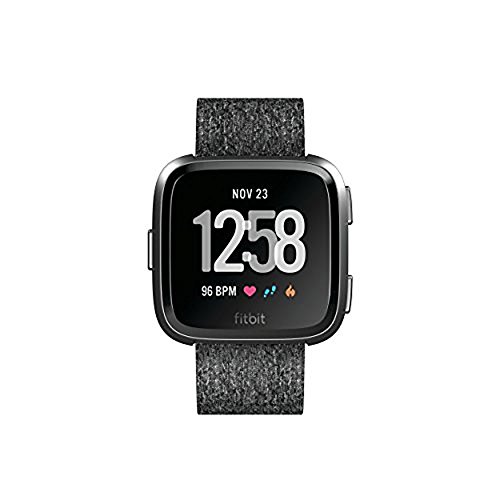 Fitbit Versa Special Edition Smart Watch, Charcoal Woven, One Size (S & L Bands Included) 2
