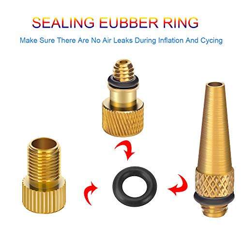 21PCS Brass Presta Schrader Valve Adapter Tools, Ball Pump Needle, Bike Tire Pump Accessories Fit for Gym Balloon Toy 6
