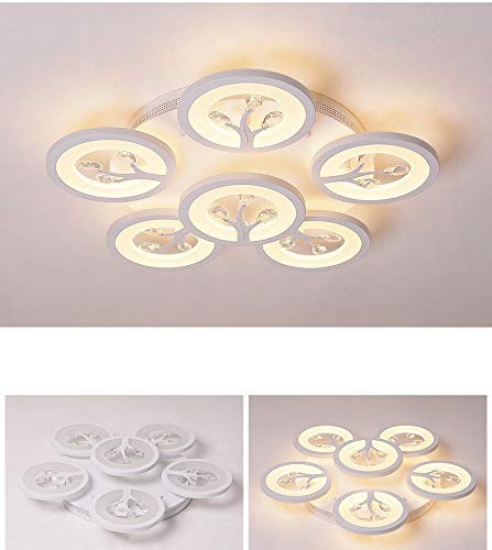 CITRA 6 Light 60-Watts White Crystal LED Chandelier Lamp - Round 4