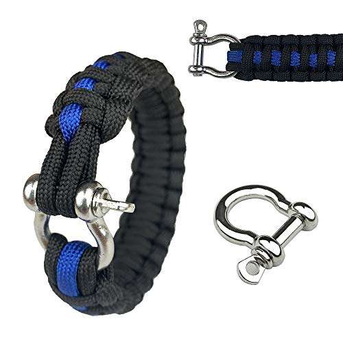 PheeFazay 8 Sets Metal Bow Shackle Adjustable D-Shaped Buckle DIY umbrella rope bracelet accessories for Paracord Survival Bracelet Camping Hiking and Other Outdoor Sport 3