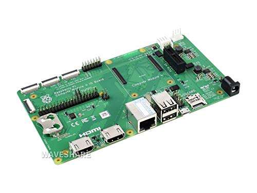waveshare Original Raspberry Pi Compute Module 4 IO Board for All Variants of Compute Module 4,with Real-Time Clock Dual MIPI DSI/CSI Interfaces,USB Connectors 2
