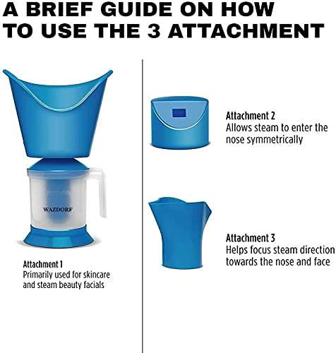 Wazdorf Steamer For facial Handheld Garment Steamer For Clothes Portable Family Fabric Steam Brush, Facial Steamer, Facial Steamer For Face And Nose,Steamer For Cold And Cough (3 in 1 vaporization) 2