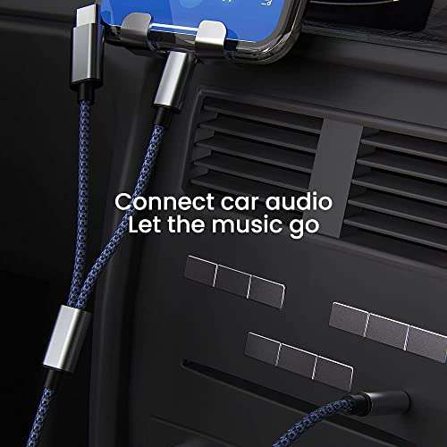 Aux Audio Cable for iPhone,2 in 1 USB C& Lightning to 3.5mm AUX Audio Cable Suitable for Apple Android Car Audio Headset Multi Function Audio Conversion Cable Compatible with Type C or iOS Devices 4