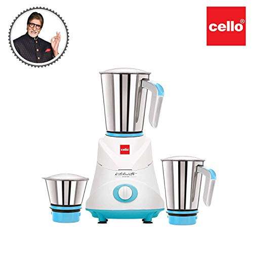 Cello Elite 500-Watt Mixer Grinder with 3 Stainless Steel Jars (Blue) 2