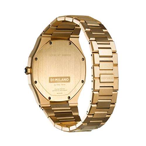 D1 Milano Stainless Steel Ultra Thin Analog Silver Dial Women Watch-Utbl03, Gold Band 4