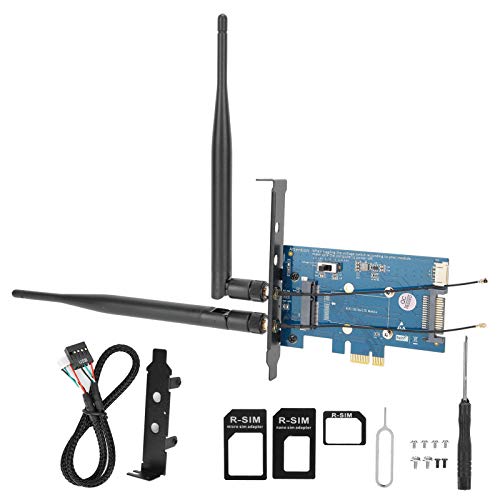 PCIe WiFi Card, Dual Band PCIE Wi-Fi Adapter with Bluetooth 4.0 & SIM Card Slot, 802.11a/g/n/ac WiFi Adapter for Win10/8/7/2000/WinCE/Linux/iMAC 1