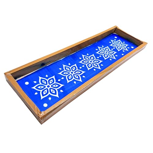 Anciently Star Flower Border Rangoli Stencil Wooden, Rangoli Sacha Wooden, 1 Piece (17x5 Inches)