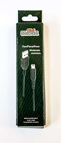 Old Skool USB Charge Cable for Nintendo 3DS, 3DS XL, NEW 3DS XL, 2DS, DSi, DSi XL 3