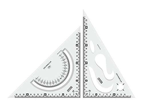 KHYATI Pro Circle (25 Circles), Hyperbola Parabola Template, Geometry Template (16 Shapes), Set Square Big & Small Drafting Scale Ruler Useful to Architect, Engineering or Other Students (Set of 5) 6