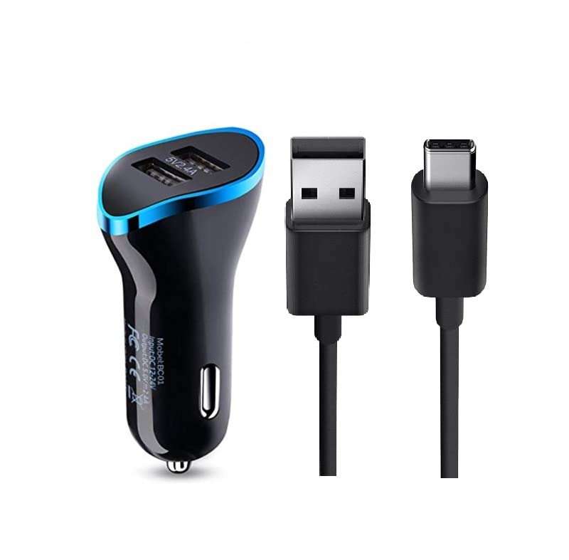 StuffHoods 3.1 Amp Car Charger for Oneplus 3 Car Charger | High SPZeed Rapid Fast Turbo Metal Android & Tablets Car Mobile Charger with Type C USB Cable (SPZ: 2 Port Random Color) 1
