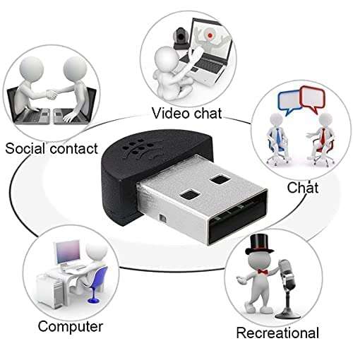 Rec Trade USB 2.0 Microphone MIC Audio Adapter for PC, Laptop Studio Speech Voice Recognition Mic Audio Adapter Computer Microphones Voice Tube Microphone (Black) (ADP-0175) 4