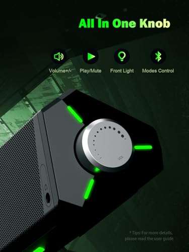 BLUEDEE Computer Speakers, Bluetooth Soundbar, HiFi Stereo, 3.5mm Aux-in Connection, USB Powered Speakers for Desktop Monitor, PC, Laptop, Tablets 5