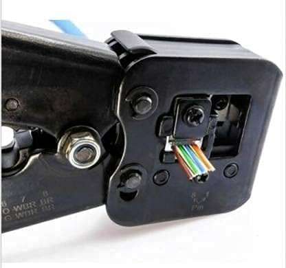 XIKKART Passthrough RJ45 Crimping Tool, Crimp & Cut at Same Time, Network Cable Cutting Stripping Crimper 3