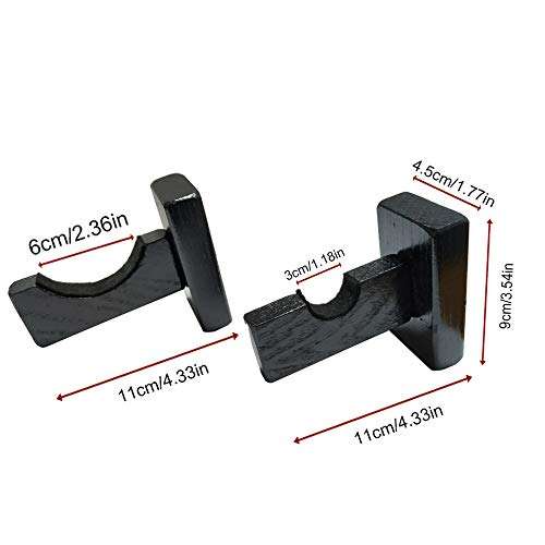 HAI+ Wall Mount Horizontal Baseball Bat Display Case, Softball Bat Hanger Holder and Organic, Bat Souvenir Stand, Bat Storage Shelf (Black Wood) 3