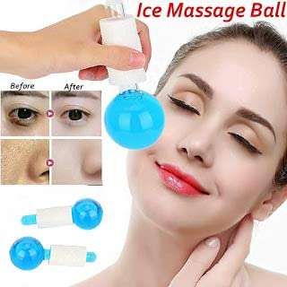 Devay Home appliances 2pcs Ice Roller Globes for Face and Eyes, Facial Cooling Massage Balls Energy Beauty Crystal Ice Roller Cooling Skin Massager for Redness Soothing Relief 6