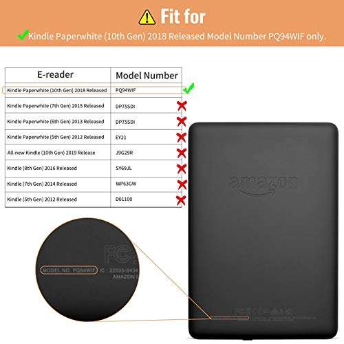 Infiland Kindle Paperwhite 2018 Case Compatible with Amazon Kindle Paperwhite 10th Generation 6 inches 2018 Release(Auto Wake/Sleep),Gray 2
