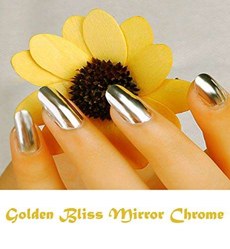 MI FASHION Glossy Chrome Nail Polish Silver Shine, Golden Bliss 12 Ml Each (Combo of 2) 4