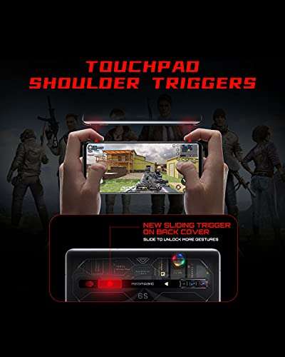 Red Magic 6S Pro Gaming Phone, 6.8" Screen, 64MP Camera, 5G Android Smartphone, Snapdragon 888+, 16GB RAM+256GB ROM, US Version Transparent 3