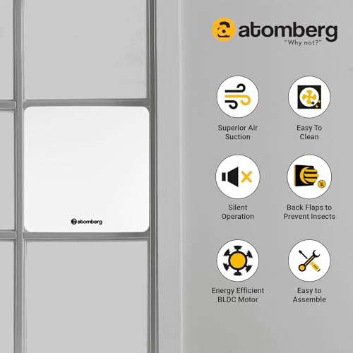 atomberg Studio Exhaust 150mm | Suitable for Bathroom, Kitchen | BLDC Motor | Easy to Clean | 1+1 Year Warranty (Gloss White) 5