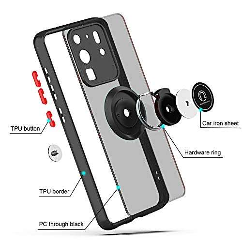 SOKAD Samsung Galaxy S20 Ultra Case, Anti-Scratch with 360 Degree Rotation Finger Ring Kickstand Work with Magnetic Car Mount Compatible for Galaxy S20 Ultra - Black 2