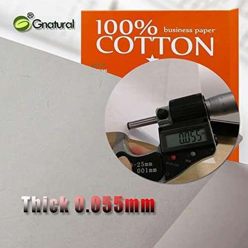 100% Cotton Business Paper, 8.5 x 11 inch 24lb Inkjet Laser Printing Paper, White Color Waterproof Watermark Paper- 100 Sheets Low Starch 3