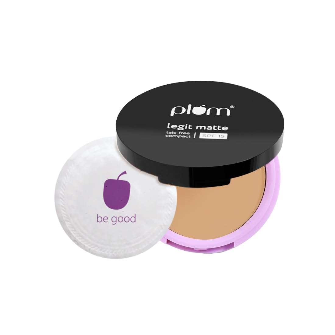 Plum Legit Matte Talc-Free Compact With SPF15 | Lightweight | Even Coverage | 100% Vegan & Cruelty Free | Olive Gleam - 127Y 1