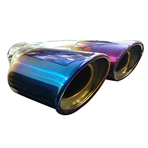 Oshotto Stainless Steel Dual Pipe SS-013 Car Exhaust Muffler Silencer Cover Compatible with Mahindra XUV-300 (Multicolor) 4