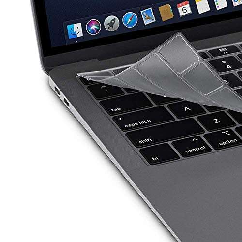 MXVOLT ultra thin keyboard cover protector soft TPU skin compatible for macbook air 13 inch (with retina display and touch ID,2018 newest release model A1932), clear 2