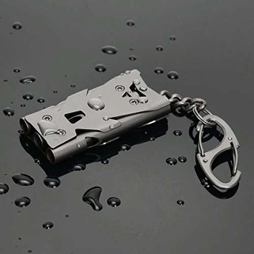 binboll Stainless Steel High Decibel Outdoor Life-Saving Emergency Whistle (Three Tubes Whistle~Gun) 2