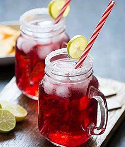 wellxo Glass Mason Jar with Straw, 430 ml Set of 2 mocktail jar/Smoothie jar 3