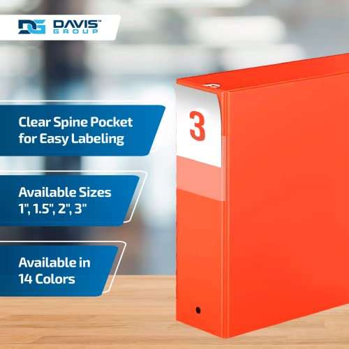 Premium Economy 6-Pack 3-Ring Binders for School or Office, Round-Ring Binders, 3 Inch, Orange 5