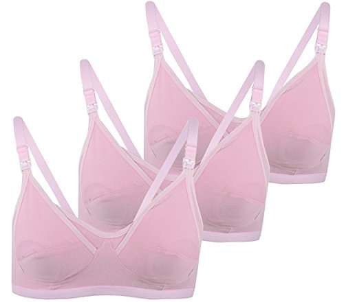 Fabme Women's cotton Full Cup Nursing Bra (Po3-BR0014_Pink_30B) 1