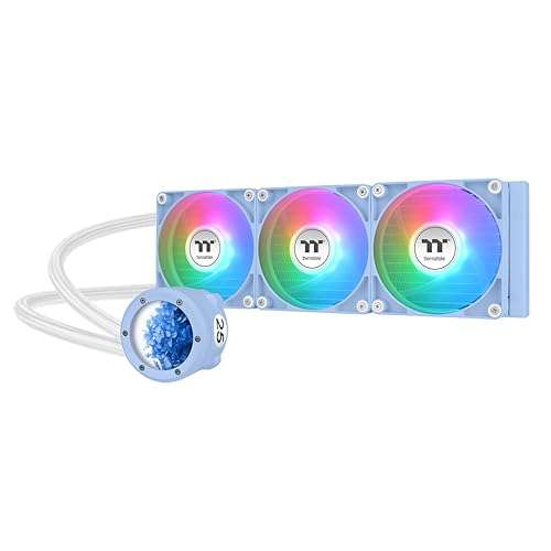 Thermaltake TH360 V2 Ultra ARGB Sync/AlO Liquid Cooler/ARGB Fan 120 * 3/PWM 500~1500rpm/Water Block 2.1" LCD/Hydragea Blue, CL-W420-PL12BU-A 1