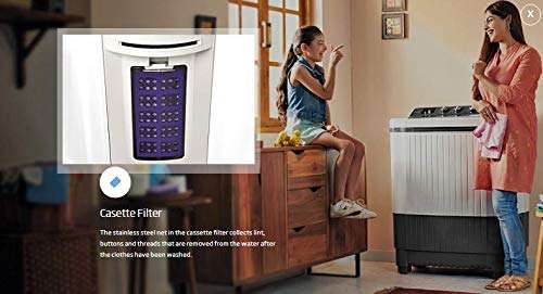 Voltas Beko 7 Kg 5 Star Semi-Automatic Top Loading Washing Machine (WTT70AGRT, Grey) 5