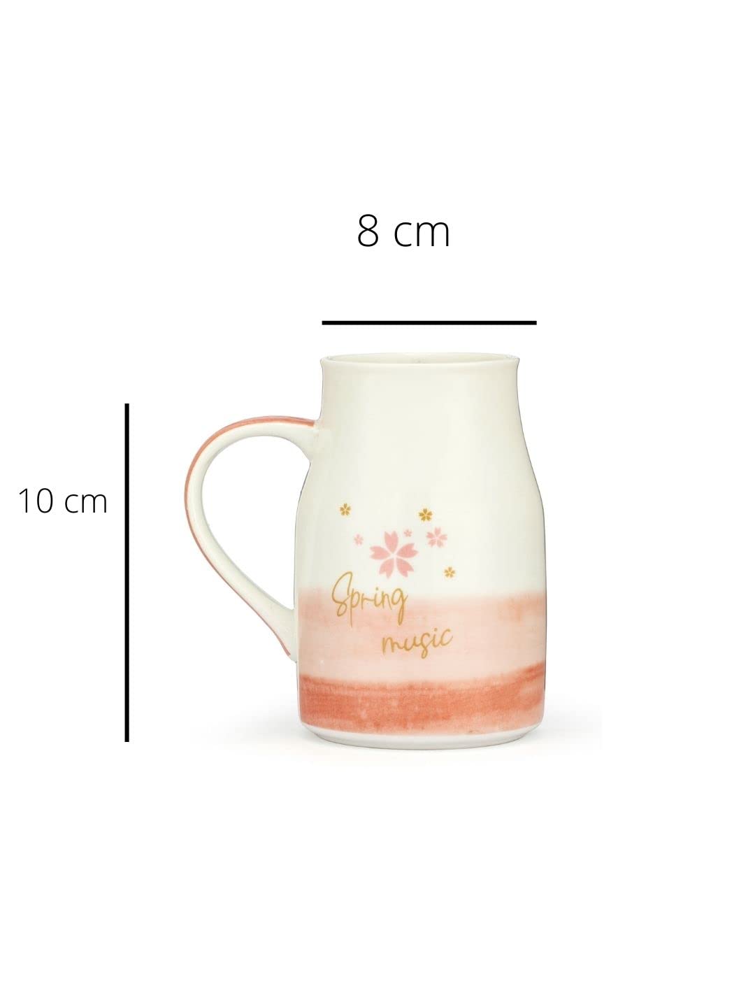 JCPL Fine Ceramic Milk/Tea/Coffee Mug - Set of 2 - 350 ml Each-Flask Mugs 3