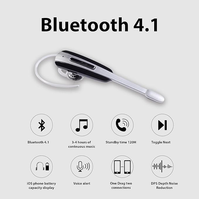 Drumstone (15 Year Warranty HM1000 Purpose Wireless Bluetooth V4.1 Earphone with Immersive Sound and Hands Free c Headphone,Headset for All Smartphone 4