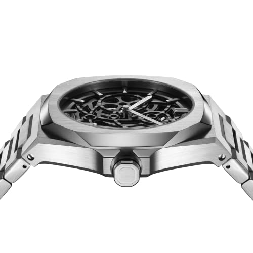 D1 Milano Stainless Steel Analog Black Dial Men Watch-Skbj10, Silver Band 4