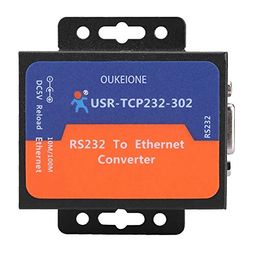 FRRMNHT Tiny RS232 to Ethernet Converter Module Serial TCP IP LAN Network Server Device Supports TCP UDP Client DHCP/DNS USR-TCP232-302 with US Adapter 1