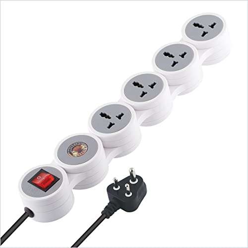 MX Extension Board with Spike Protector - 4 Universal Sockets, 15A/16A/20A Spike Guard, 1.5m Extension Cord, Illuminated Circuit Breaker Master Switch (3321_1.5mtr) 1