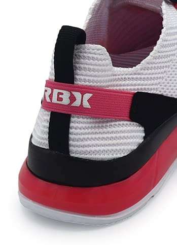 RBX Active Women's Athletic Sneaker Sports Workout Performance Training Breathable Airy Knit Lightweight Lace Up Running Shoe for Women Hzl White 6 5