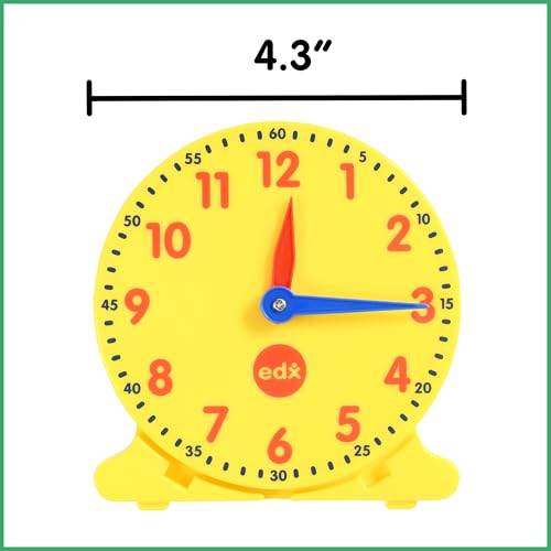 edxeducation Student Clocks | Set of 6 | Clocks for Kids Learning to Tell Time | Analog-Style with Movable Hands | Teach Children Minute and Hour Relationships 6