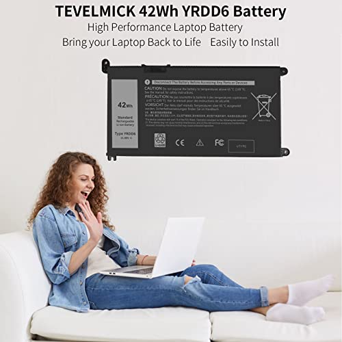 YRDD6 Laptop Battery for Dell Inspiron 5482 5485 5488 5491 3310 2-in-1 3493 3582 3583 3584 3593 3793 5493 5585 5593 5480 5590 5591 5594 5598 15 Vostro 3491 5481 5581 5490 1VX1H VM732 11.4V 42Wh 2