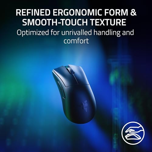 Razer DeathAdder V3 Pro Wireless Gaming Mouse + Hyperpolling Wireless Dongle: 63g Ultra Lightweight - Focus Pro 30K Optical Sensor - Optical Switches Gen-3-5 Programmable Buttons - Black 5