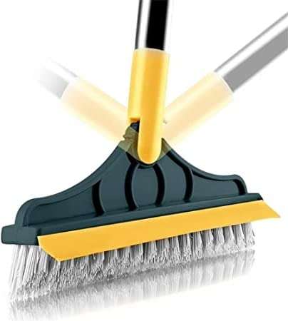 Jirola® Heavy Quality Floor Mop with Flat Squeeze Cleaning Supplies Clean Home Floor Cleaner Bathroom Cleaning Brush with Wiper 2 in 1 Tiles Cleaning Brush Floor Scrub Bathroom Long Handle Automatic (MULTI) 3