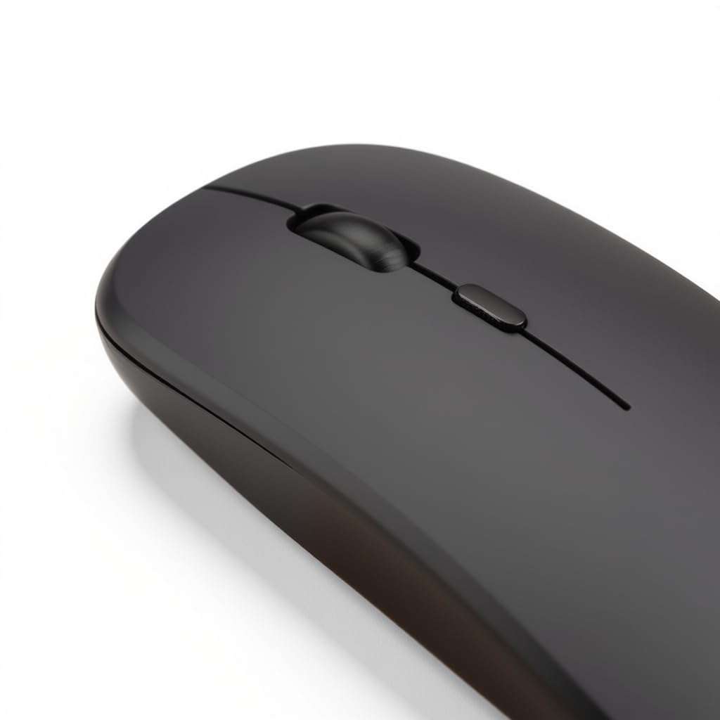 Bluetooth Dual-Mode Wireless Mouse | Rechargeable 2.4GHz & Bluetooth Connectivity, RGB Luminous Light Blue & Matte Black | Laptop, Notebook, Gaming & Office Use 3