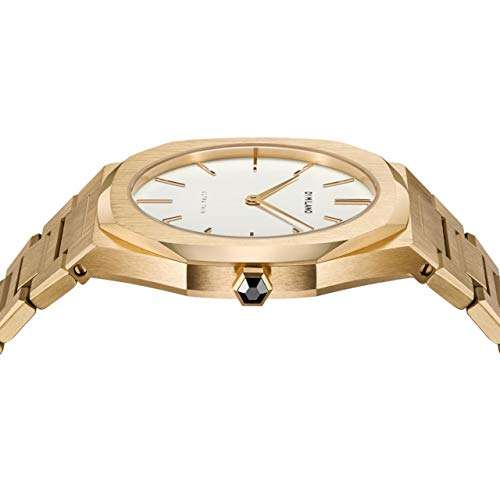 D1 Milano Stainless Steel Ultra Thin Analog Silver Dial Women Watch-Utbl03, Gold Band 3