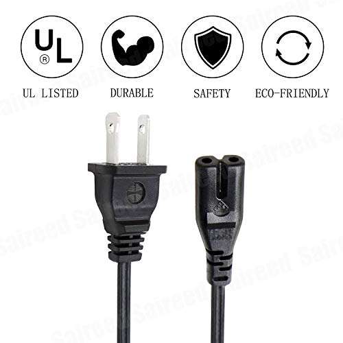 12ft Power Cord Replacement for Sony PlayStation 5 PS5 Game Console 2 Prong AC Power Cable Cord 2