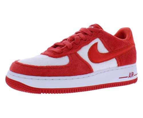 Nike Air Force 1 Big Kids' Shoes (FZ3552-612, Fire Red/White/Pink Foam/Light Crimson) Size 4 1