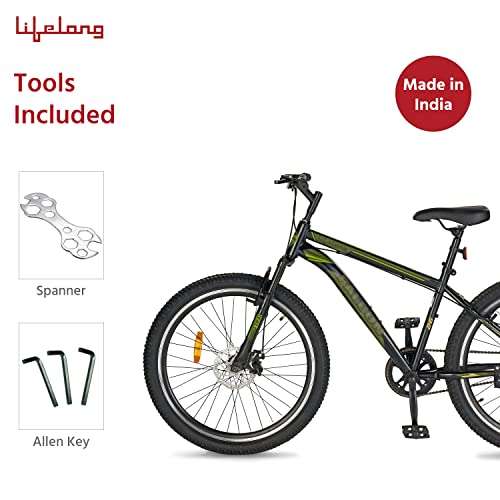 Lifelong LLBC2602 Falcon 26T with Disc Brake and Suspension Freeride Cycle (Black) I Ideal for: Unisex Adults (Above 12 Years) I Frame Size: 18" | Ideal Height : 5 ft 4 inch| 85% Assembled 6