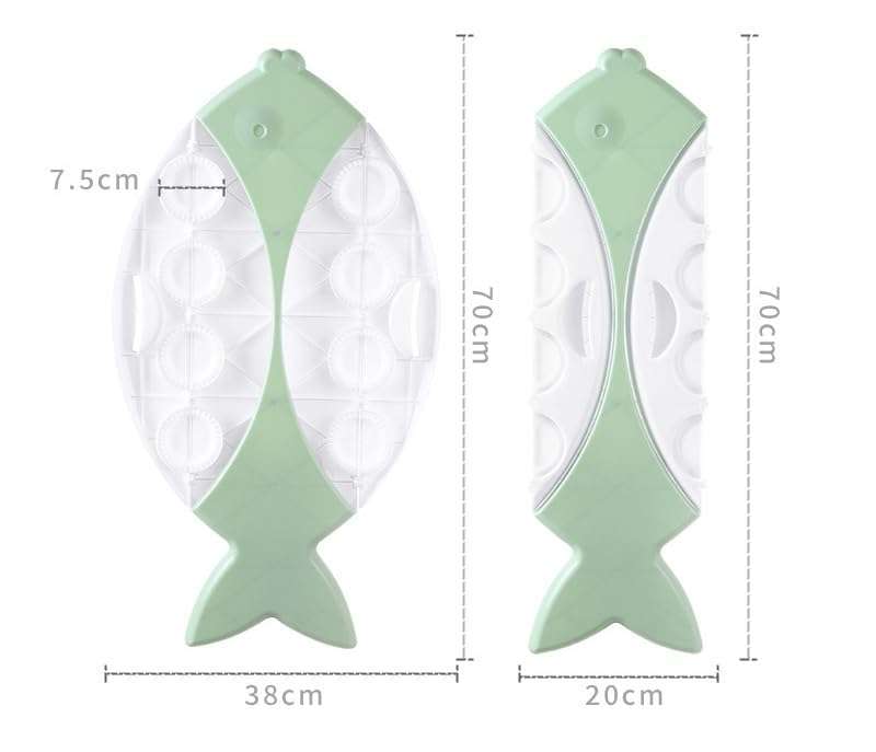 Toriox Fish Shape 8 in 1 Dumpling Maker Ghughra Momos Maker Machine, Skin Press Mould for Gujiya Ghughra Mould Machine, Kitchen Dumpling Making Tool with Dumpling Puri Maker 4